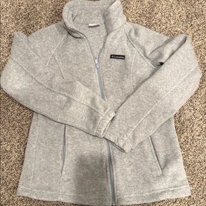 Columbia Light Gray Full-Zip Fleece Jacket